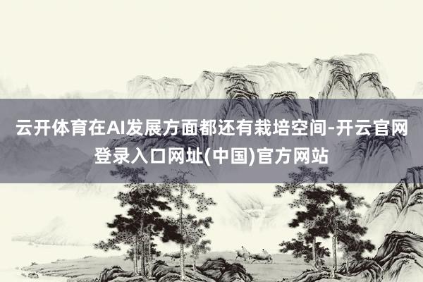 云开体育在AI发展方面都还有栽培空间-开云官网登录入口网址(中国)官方网站