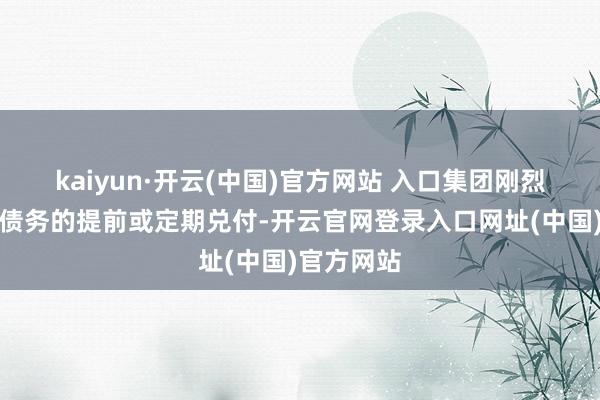 kaiyun·开云(中国)官方网站 入口集团刚烈扩张系数债务的提前或定期兑付-开云官网登录入口网址(中国)官方网站