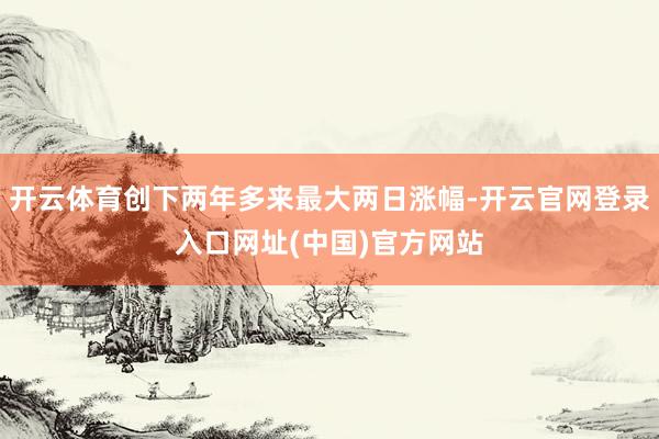 开云体育创下两年多来最大两日涨幅-开云官网登录入口网址(中国)官方网站